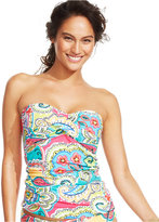 Thumbnail for your product : Anne Cole Printed Bandeau Tankini Top