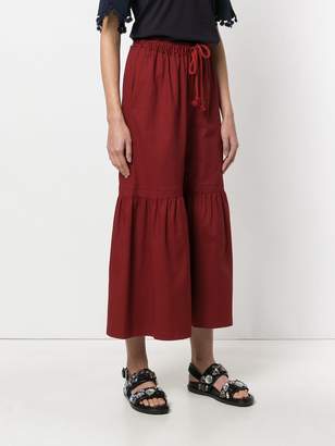 See by Chloe Moroccan crepe flared trousers