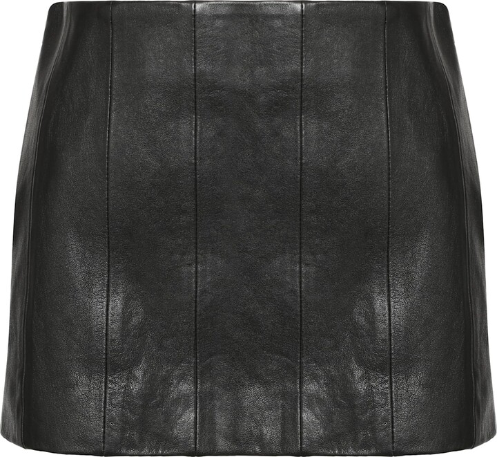 KHAITE Meelar Leather Mini Skirt