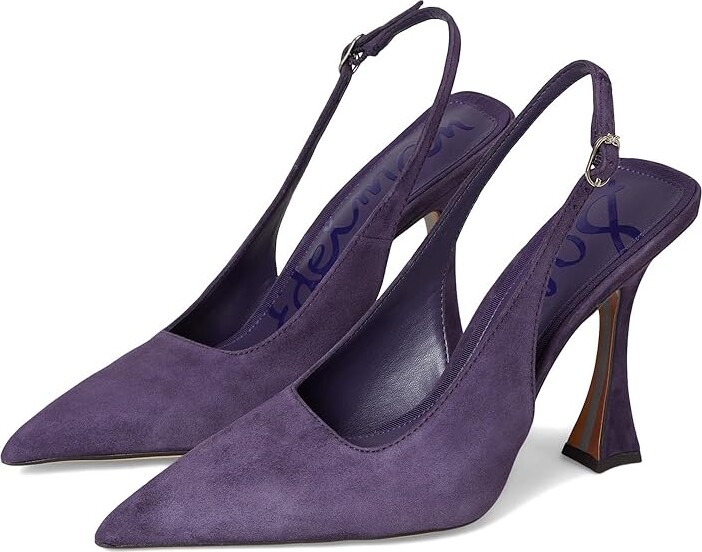 Sam Edelman Odette Slingback Shoes Women's Dress Sandals Deep Violet : 9.5 M, Leather