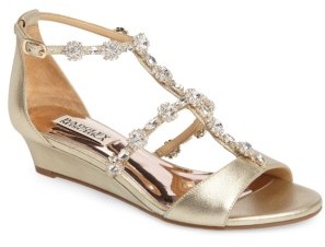 Badgley Mischka Women's Terry Ii Crystal Embellished Wedge Sandal