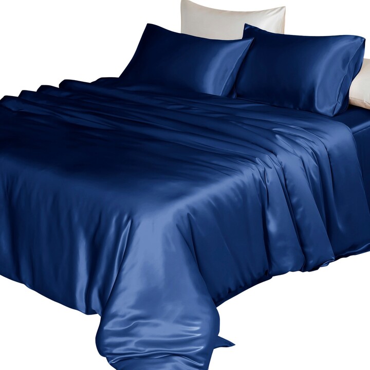 Soft Strokes Silk Blue Pure Mulberry Silk Duvet Cover Queen Size