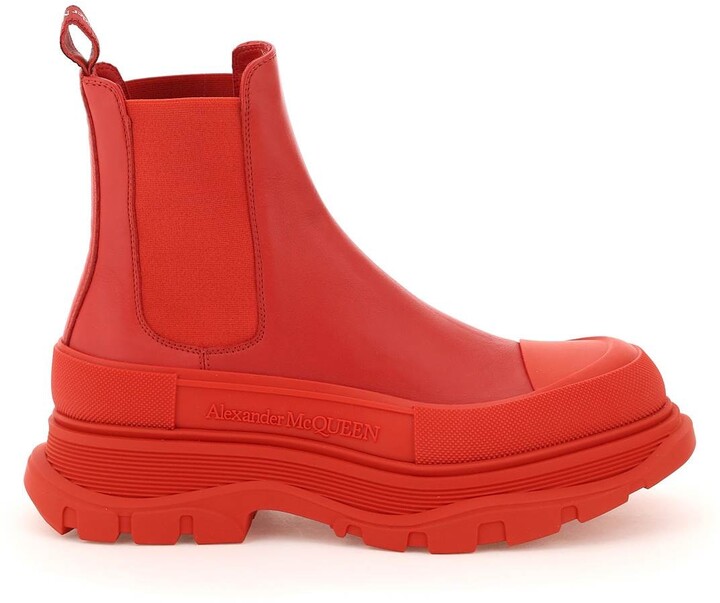 alexander mcqueen red boots