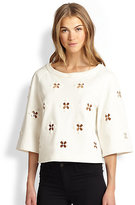 Thumbnail for your product : Tibi Cutout-Patterned Boxy Top