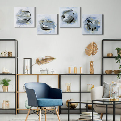 Ebern Designs Renditions Gallery - 4 Piece Picture Frame Print Set on Canvas