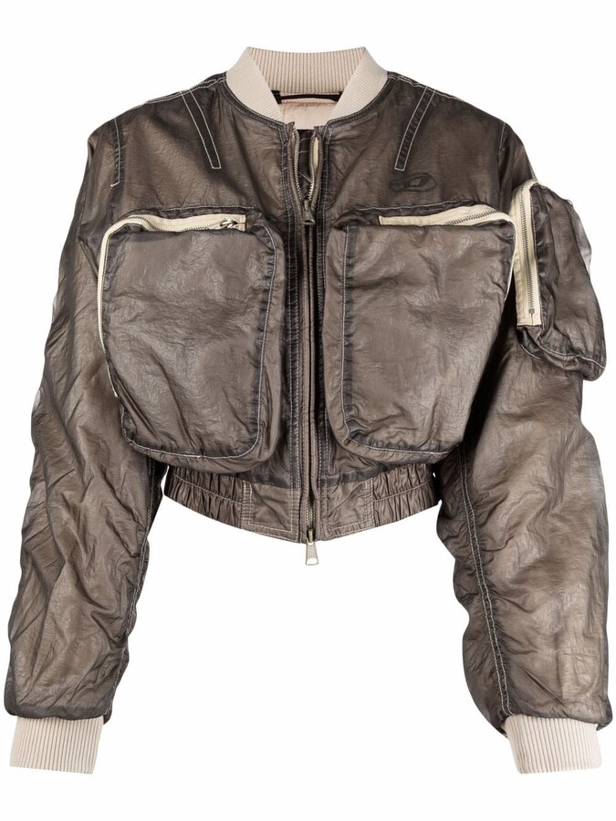 Diesel Cropped Bomber Jacket ShopStyle