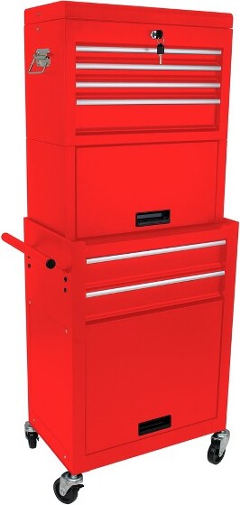 TIRAMISUBESTToolCabinetonWheelsMobileLateralFilingCabinetLockingWheelsAdjustableShelfRed