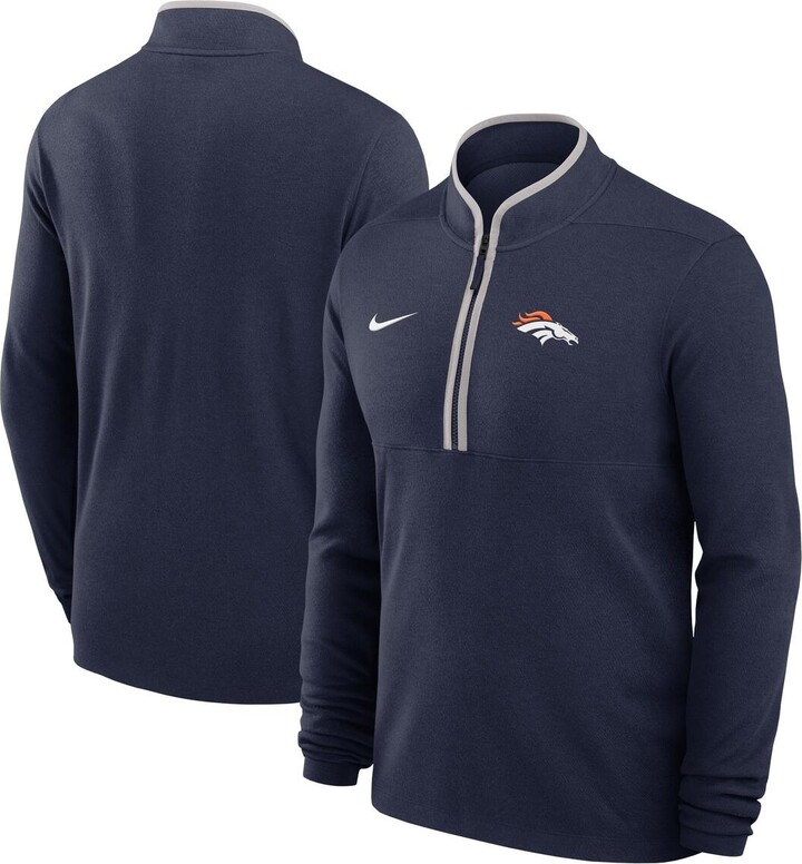 Nike Men's Navy Denver Broncos Lightweight Victory Dri-fit Half-Zip Pullover Hoodie