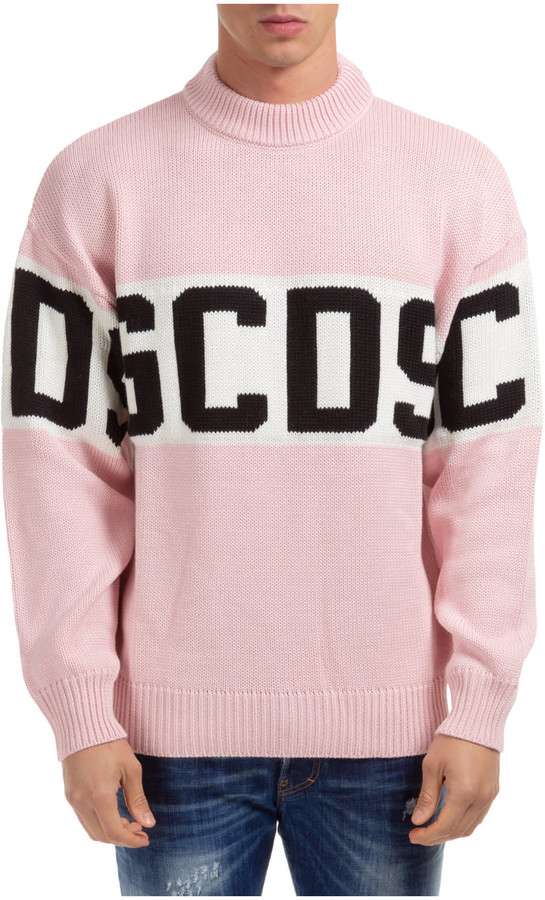 GCDS Pink Men's Crewneck Sweaters | Shop the world's largest collection of  fashion | ShopStyle