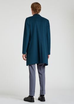 Paul Smith Men's Dark Teal Wool-Cashmere Epsom Coat
