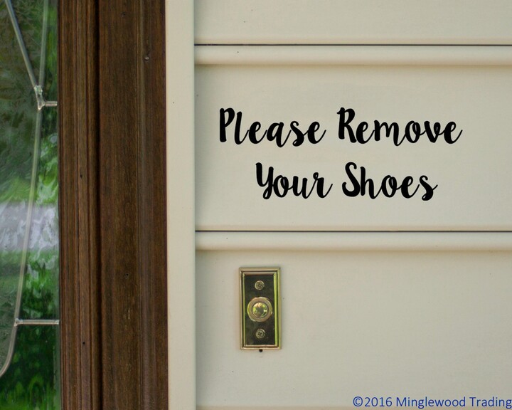 Etsy Please Remove Your Shoes V2 Vinyl Decal - Home House Door Sign Die Cut Sticker