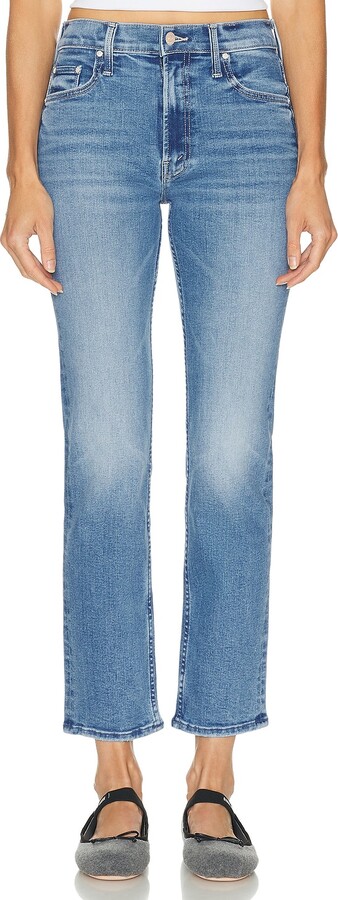Mother The Mid Rise Rider Hover Jeans in Blue