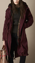 Thumbnail for your product : Burberry Oversize Parka with Check Wool Warmer