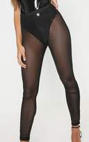 Thumbnail for your product : PrettyLittleThing Nude Mesh Ruched Hem Legging
