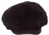 Thumbnail for your product : Surell Mink Newsboy Cap