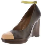 Thumbnail for your product : Marni Satin Cap-Toe Wedges