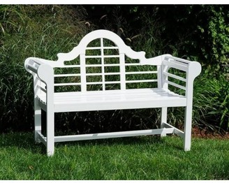 The Well Appointed House Lacquer Lutyen Outdoor Wooden Bench in White