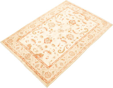 Charlton Home One-of-a-Kind Amertown Hand-Knotted 2010s Chobi Cream/Light Red 6'6\