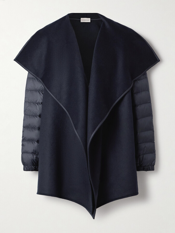 Moncler Wool-blend Felt And Quilted Shell Down Jacket - Blue