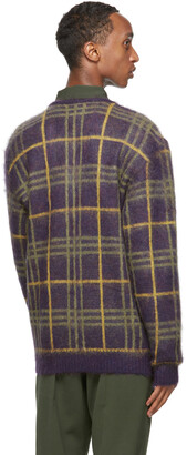 Needles Purple & Yellow Mohair Check Cardigan