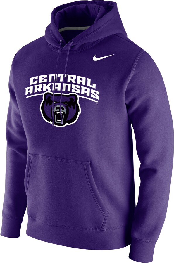 Nike Men's Central Arkansas Bears Club Fleece Hoodie, Medium, Purple
