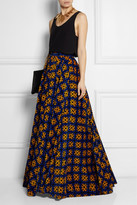 Thumbnail for your product : Talbot Runhof Finds + printed stretch-corduroy maxi skirt