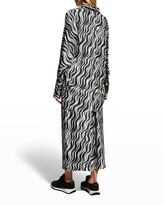 Thumbnail for your product : Rosetta Getty Wave-Print Silk Tunic Shirt