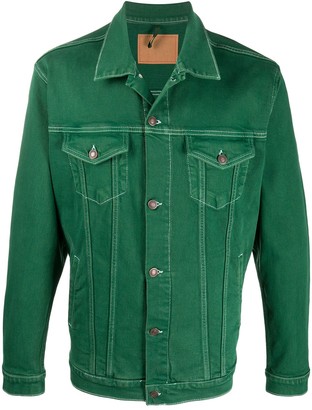 dark green jean jacket
