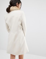 Thumbnail for your product : Oasis Faux Fur Collared Swing Coat