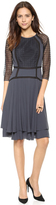 Thumbnail for your product : Rebecca Taylor Crepe Dress with Lace Trim