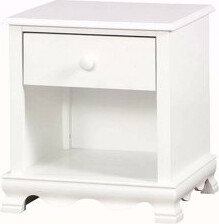 Latitude Run Wooden Nightstand With Bottom Shelf