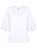Thumbnail for your product : Jil Sander circle-sleeve V-neck blouse