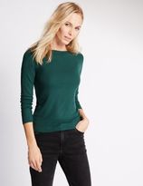 Thumbnail for your product : Marks and Spencer Ribbed Slash Neck Long Sleeve T-Shirt