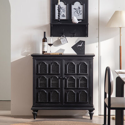 Mattress Land and Furniture LLC Black Solid Wood Sideboard