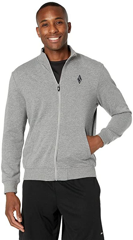 hoodless full zipper sweatshirt