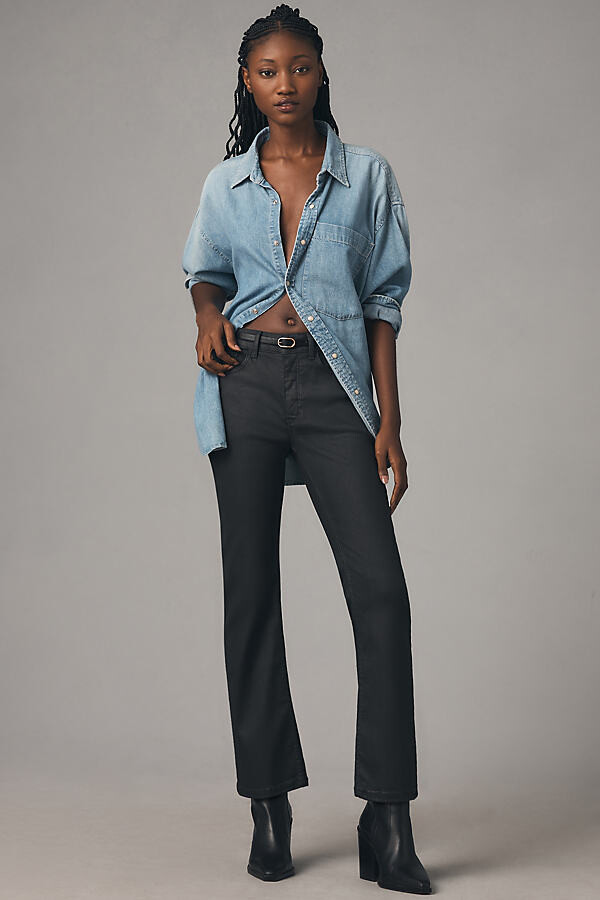 Pilcro The Yaya Coated Mid-Rise Crop Flare Jeans - ShopStyle