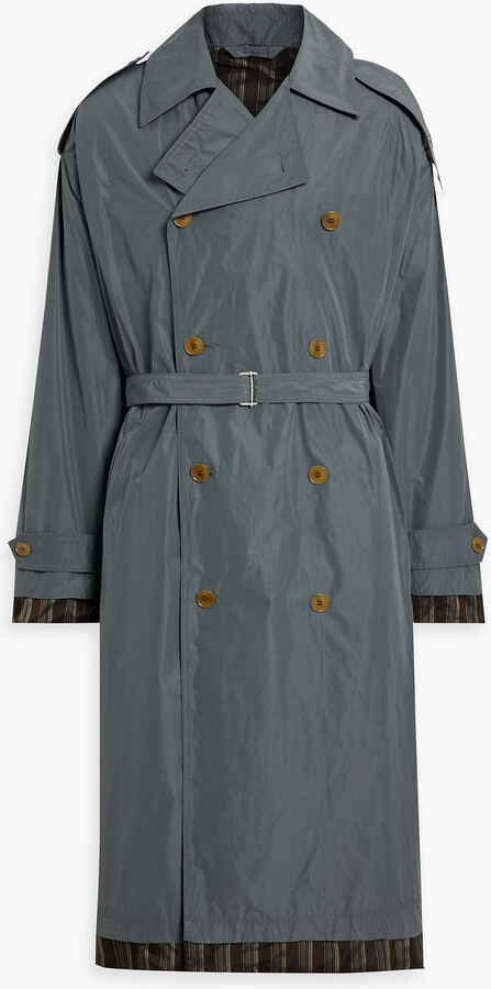 Double-breasted shell trench coat