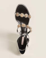 Thumbnail for your product : Fabrizio Viti Silver Floral Strappy Metallic Sandals