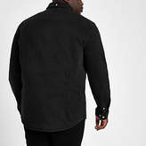 Thumbnail for your product : River Island Big and Tall black muscle fit denim shirt
