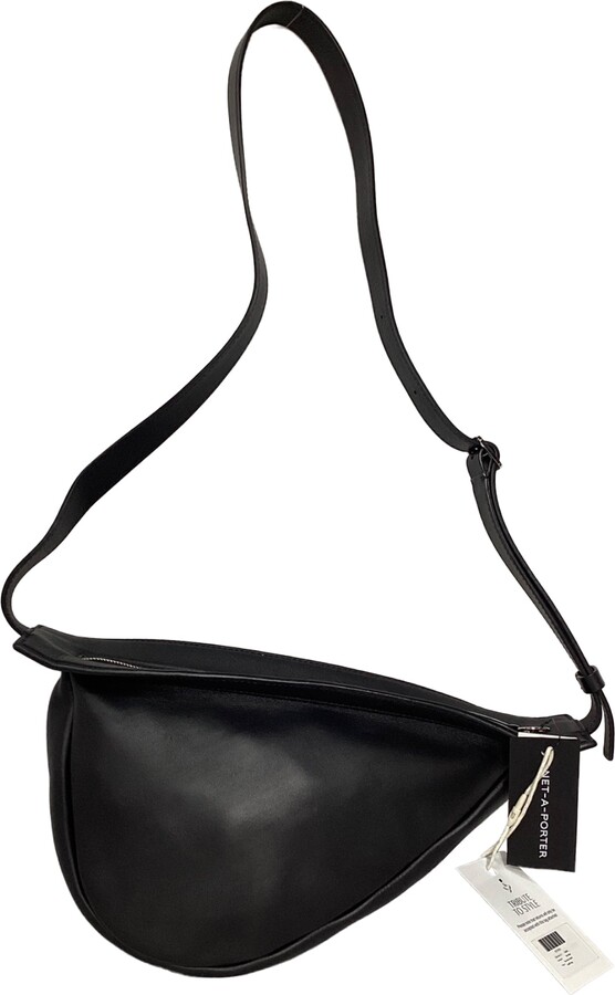 The Row Slouchy Banana Shoulder Bag in Black Leather