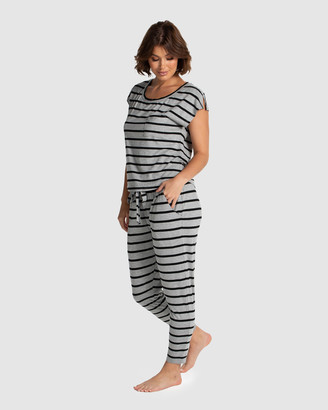 Deshabille Women's Grey Pyjamas - Emily Cropped PJ Set