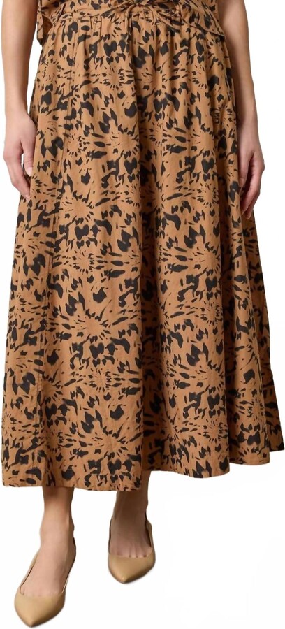 Lilla P Women's Paneled Maxi Skirt In Brown