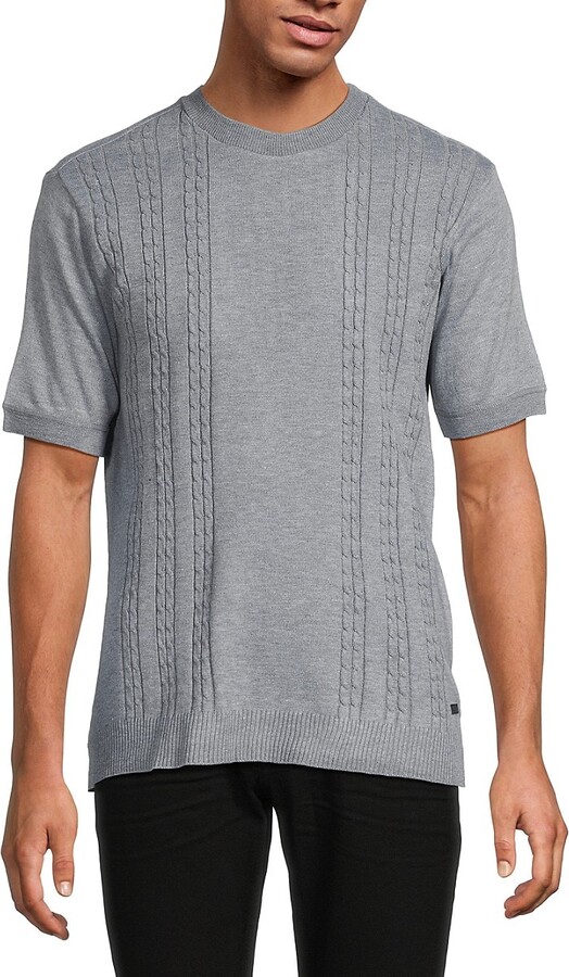 Buffalo David Bitton Welburn Textured Polyester Short-Sleeve Sweater