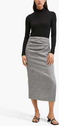 MANGO Cat-A Long Pencil Skirt, Grey