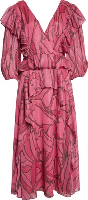 Ted Baker Victoir Abstract Print Chiffon Ruffle Dress