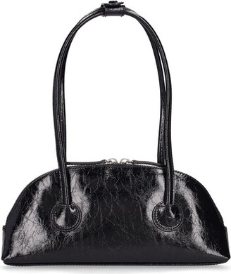 Marge Sherwood Womens Vanilla Crinkle Bessette Leather Shoulder bag -  ShopStyle