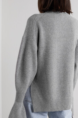 Alexander Wang Ribbed Wool-blend Sweater - Gray
