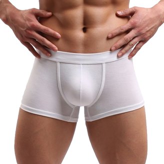 Feoya Breathable Modal Low Cut Boxer Briefs U Convex Pouch Underpants Underwear for Men Boys Size XL