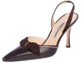 Thumbnail for your product : Manolo Blahnik Leather Slingback Pumps Brown Leather Slingback Pumps