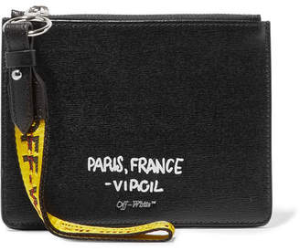 Off-White Printed Textured-leather Pouch - Black